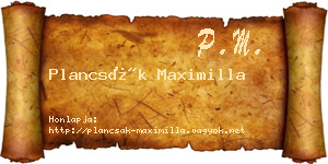 Plancsák Maximilla névjegykártya